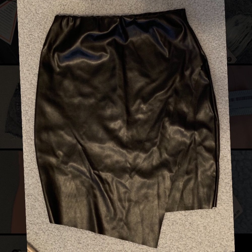 Black Pleather Mini Skirt Boohoo